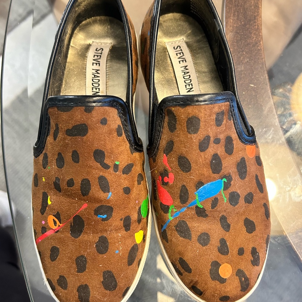 Steve Madden Kids Brown and Black Polka Dot Sneakers
